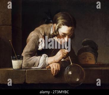 Jean Baptiste Siméon Chardin, bulles de savon, peinture à l'huile sur toile, après 1739 Banque D'Images