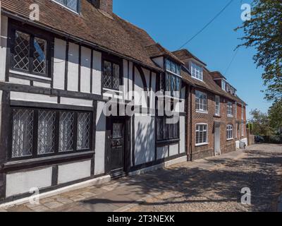 Cottages sur Church Square à Rye, East Sussex, Royaume-Uni. Banque D'Images