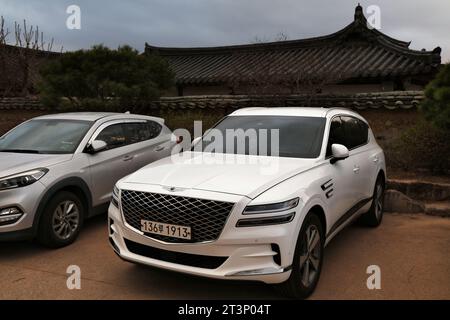 GYEONGJU, CORÉE DU SUD - 26 MARS 2023 : Genesis GV80 Executive Luxury SUV en Corée du Sud. Banque D'Images