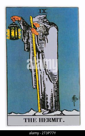 L'Hermite. Carte de tarot individuelle Banque D'Images