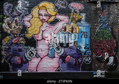 Graffiti , Londres Royaume-Uni Angleterre Banque D'Images