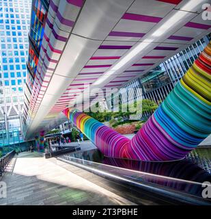 Adams Plaza Bridge, Canary Wharf Londres Angleterre Royaume-Uni Banque D'Images