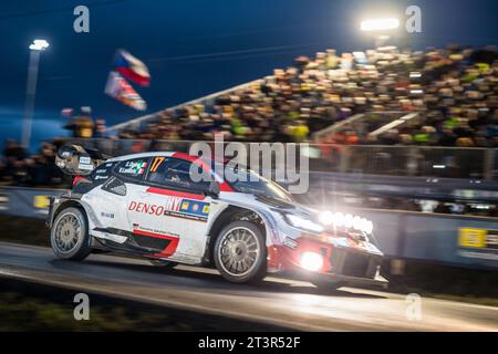 Klatovy, République tchèque. 26 octobre 2023. CORRECTION DE LÉGENDE Rallye d'Europe centrale, dans le cadre du Championnat du monde des rallyes, deuxième étape à Klatovy, le 26 octobre 2023. Équipage français Sébastien Ogier et Vincent Landais. Crédit : Petr Skrivanek/CTK photo/Alamy Live News Banque D'Images