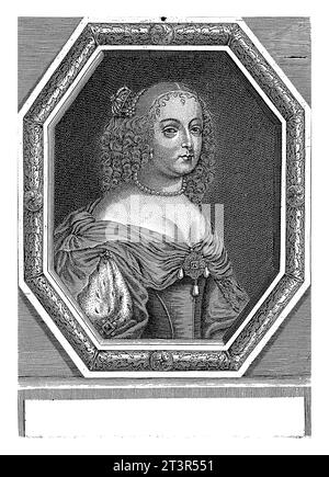 Portrait de Marie-Thérèse d'Autriche, V. Guigou, 1600 - 1699, vintage gravé. Banque D'Images