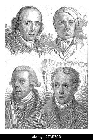 Portraits de Gerard van Nijmegen, Jacob Cats, Reinier Vinkeles et Dirk Langendijk, Jacob Ernst Marcus, 1817 Portraits des artistes Gerard van Nijme Banque D'Images