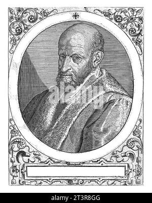 Portrait de Girolamo Mercuriale, Johann Theodor de Bry, d'après Jean Jacques Boissard, 1669 Portrait du médecin Girolamo Mercuriale, en ovale avec Banque D'Images