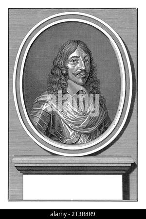 Portrait de Louis XIII, Bernard Picart, 1729 Portrait de Louis XIII, roi de France. Il porte un ruban avec l'ordre du Saint-Esprit. Banque D'Images