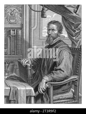 Portrait de Hendrik Zoesius, Petrus Clouwet, d'après Abraham van Diepenbeeck, 1639 - 1670 Portrait de Hendrik Zoesius, professeur de grec et de droit à l' Banque D'Images