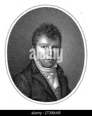 Portrait de Jens Immanuel Baggesen, Philippus Velijn, d'après Cornelia Scheffer-Lamme, 1807 Portrait du poète danois Jens Immanuel Baggesen. Banque D'Images