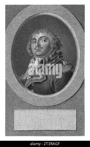 Portrait d'Auguste Marie Henri Picot Marquis de Dampierre, Lambertus Antonius Claessens, c. 1792 - c. 1808, gravé vintage. Banque D'Images