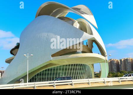 Centre d'art et de science de Valence par architecte Santiago Calatrava bâtiment d'art moderne à Valencia Spain 29-07-2023 Banque D'Images