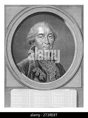 Portrait de Georges Louis Leclerc comte de Buffon, Jacob Houbraken, d'après Drouais, 1774 buste à droite de Georges Louis Leclerc comte de Buffon Banque D'Images