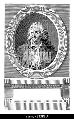 Portret van Jean Baptiste Rousseau, Francois Robert Ingouf, d'après Jacques-André-Joseph aved, 1778 - 1787, vintage gravé. Banque D'Images