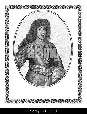 Portrait de Gaston Jean-Baptiste, duc d'Orléans, Cornelis Danckerts (I), 1613 - 1656 Portrait de Gaston Jean-Baptiste, duc d'Orléans, en ovale. Banque D'Images