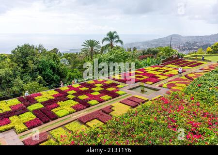 Jardin chorégraphié au Jardim Botânico da Madeira (jardin botanique de Madère), Monte, Funchal, Madère, Portugal Banque D'Images