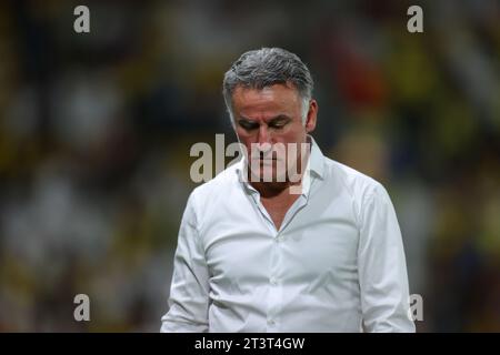 Christophe Galtier, entraîneur-chef d'Al Duhail SC en action lors du jour de match 3 de l'AFC Champions League 2023-24 Groupe E entre Al-Nassr FC (KSA) et Al Duhail SC (QAT) à Al Awwal Park le 24 octobre 2023 à Riyad, Arabie Saoudite. Photo de Stringer / Power Sport Images Banque D'Images