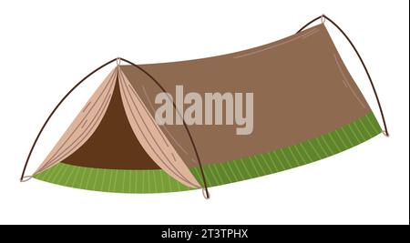 Tente touristique pour le voyage et le camping. illustration vectorielle isolée sur un fond blanc dans un style plat. Illustration de Vecteur