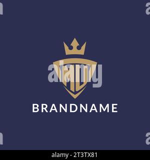 Logo MU avec bouclier et couronne, fichier vectoriel de style de logo initial monogramme Illustration de Vecteur