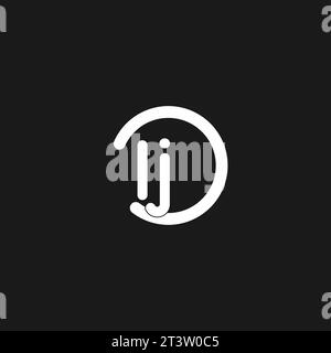 Initiales LJ logo monogramme avec des cercles simples graphiques vectoriels de lignes Illustration de Vecteur