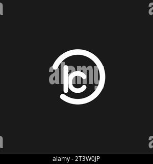 Initiales LC logo monogramme avec des cercles simples graphiques vectoriels de lignes Illustration de Vecteur