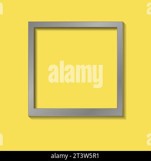 Fond de cadre photo instantané gris pastel et jaune contrasté Illustration de Vecteur