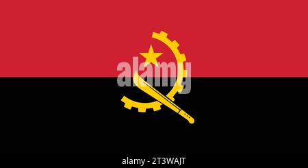 Drapeau national de l'Angola qui peut être utilisé pour célébrer les jours nationaux de l'Angola. Illustration vectorielle Illustration de Vecteur