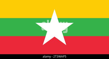 Drapeau national du Myanmar qui peut être utilisé pour célébrer les jours nationaux. Illustration vectorielle Illustration de Vecteur
