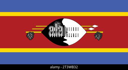 Drapeau national de eSwatini Swaziland qui peut être utilisé pour les journées nationales. Illustration vectorielle Illustration de Vecteur