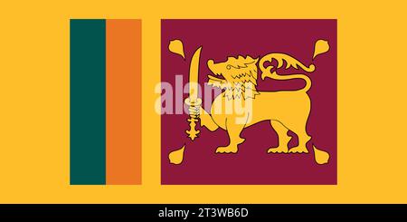 Drapeau national du Sri Lanka qui peut être utilisé pour célébrer les jours nationaux. Illustration vectorielle Illustration de Vecteur