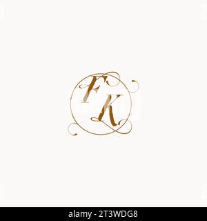 FK logo de mariage symbole unique de votre mariage et vous pouvez l'utiliser sur votre papeterie de mariage Illustration de Vecteur