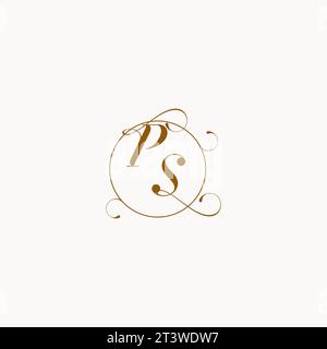 PS logo de mariage unique symbole de votre mariage et vous pouvez l'utiliser sur votre papeterie de mariage Illustration de Vecteur