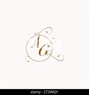 AG logo de mariage unique symbole de votre mariage et vous pouvez l'utiliser sur votre papeterie de mariage Illustration de Vecteur