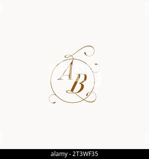 AB logo de mariage unique symbole de votre mariage et vous pouvez l'utiliser sur votre papeterie de mariage Illustration de Vecteur