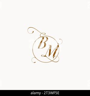 BM logo de mariage symbole unique de votre mariage et vous pouvez l'utiliser sur votre papeterie de mariage Illustration de Vecteur