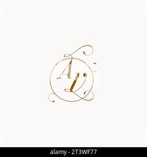 AV logo de mariage unique symbole de votre mariage et vous pouvez l'utiliser sur votre papeterie de mariage Illustration de Vecteur