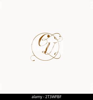 CU logo de mariage unique symbole de votre mariage et vous pouvez l'utiliser sur votre papeterie de mariage Illustration de Vecteur