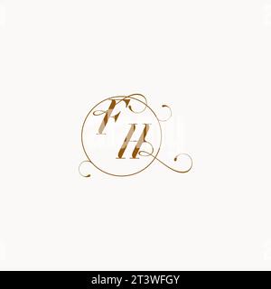 FH symbole unique de logo de mariage de votre mariage et vous pouvez l'utiliser sur votre papeterie de mariage Illustration de Vecteur