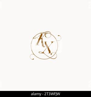 KX logo de mariage symbole unique de votre mariage et vous pouvez l'utiliser sur votre papeterie de mariage Illustration de Vecteur