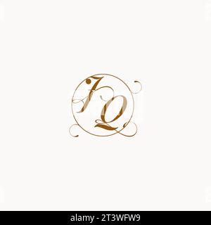 JQ logo de mariage unique symbole de votre mariage et vous pouvez l'utiliser sur votre papeterie de mariage Illustration de Vecteur