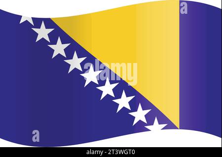 Drapeau national vecteur de Bosnie-Herzégovine Illustration de Vecteur