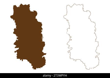 Somerset Region (Commonwealth of Australia, Queensland State) illustration vectorielle, croquis griffonnant carte Somerset Illustration de Vecteur