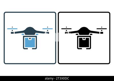 Icône Drone de livraison. Icône associée à la livraison. convient pour le site web, l'application, les interfaces utilisateur, imprimable, etc Style d'icône de ligne. Conception vectorielle simple edita Illustration de Vecteur