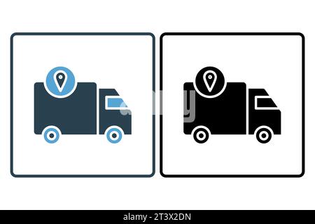 Icône de suivi de livraison. Icône associée à la livraison. convient pour le site web, l'application, les interfaces utilisateur, imprimable, etc Style d'icône solide. Conception vectorielle simple e Illustration de Vecteur