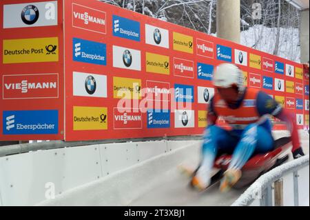 Rodeln allgemein départ Viessmann Rodel Welt Cup Herren à Koenigssee, Deutschland am 04.01.2015 Banque D'Images