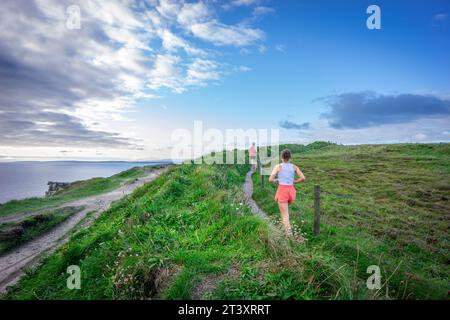 Falaises de Moher, Burren, comté de Clare, Irlande, Royaume-Uni. Banque D'Images