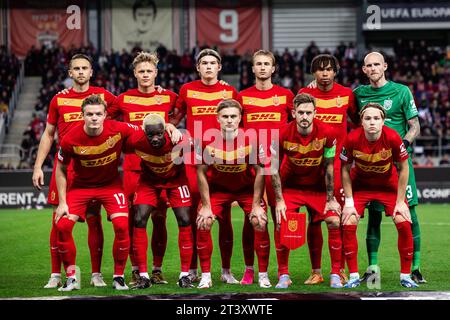 Trnava, Slovaquie. 26 octobre 2023. Le départ-11 du FC Nordsjaelland pour le match de l'UEFA Conference League entre le Spartak Trnava et le FC Nordsjaelland au stade Anton Malatinsky de Trnava. (Crédit photo : Gonzales photo/Alamy Live News Banque D'Images