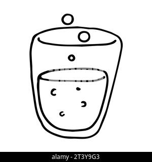 Esquisse de boisson gazeuse. Soda en forme de caniche. Illustration vectorielle isolée sur fond blanc Illustration de Vecteur