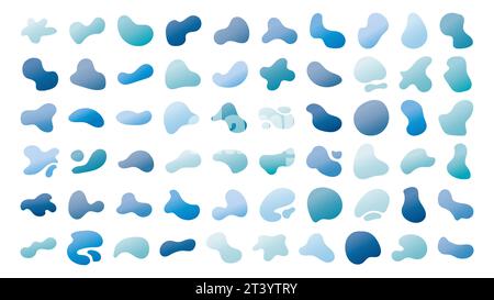 Ensemble de formes de blob d'eau dégradé, éléments abstraits ronds. Formes et formes de taches d'eau simples. Illustration vectorielle Illustration de Vecteur