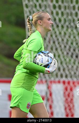 Deinze, Belgique. 26 octobre 2023. Photographié lors d'un match amical de football entre les équipes nationales féminines de moins de 23 ans de Belgique, appelé les flammes rouges, et la Norvège le vendredi 26 octobre 2023 à Deinze, Belgique . Crédit : Sportpix/Alamy Live News Banque D'Images