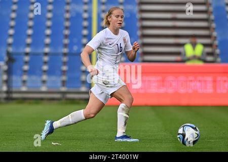 Deinze, Belgique. 26 octobre 2023. Photographié lors d'un match amical de football entre les équipes nationales féminines de moins de 23 ans de Belgique, appelé les flammes rouges, et la Norvège le vendredi 26 octobre 2023 à Deinze, Belgique . Crédit : Sportpix/Alamy Live News Banque D'Images